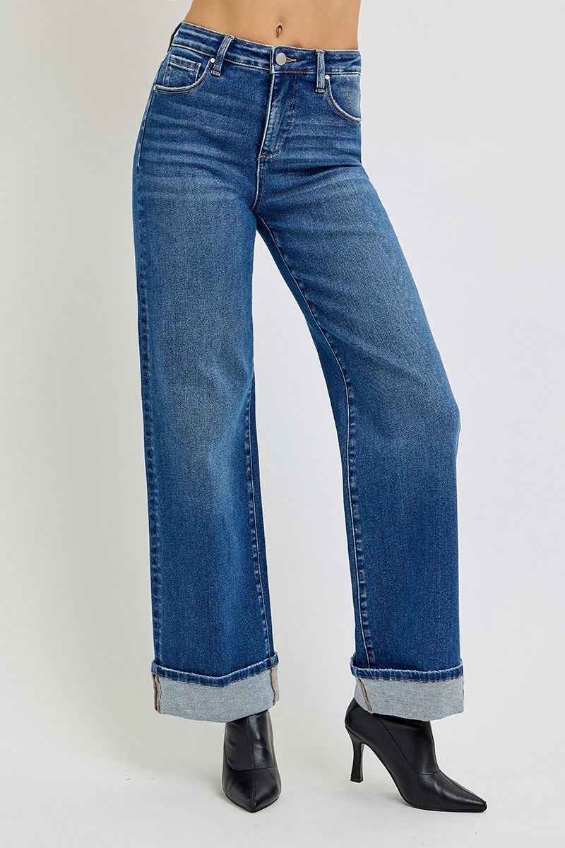 Audrey Cuffed Wide Jeans