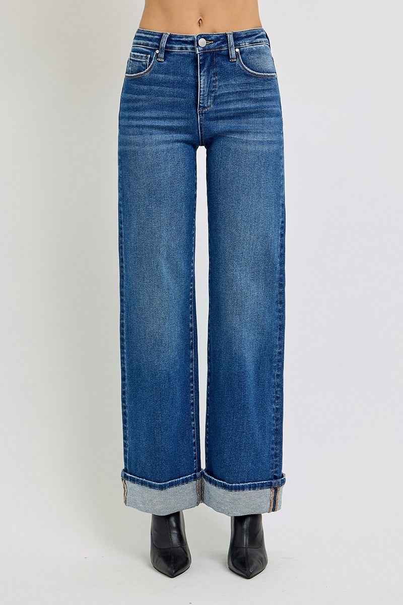Audrey Cuffed Wide Jeans