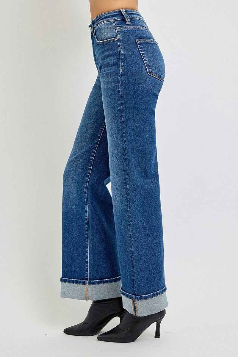 Audrey Cuffed Wide Jeans