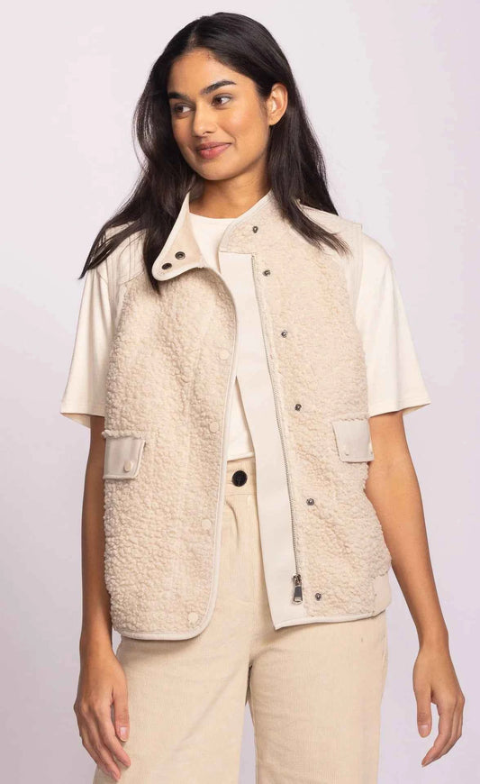 Vincino Fleece Faux Leather Vest