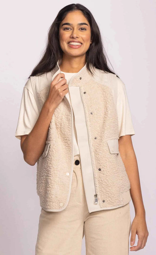 Vincino Fleece Faux Leather Vest