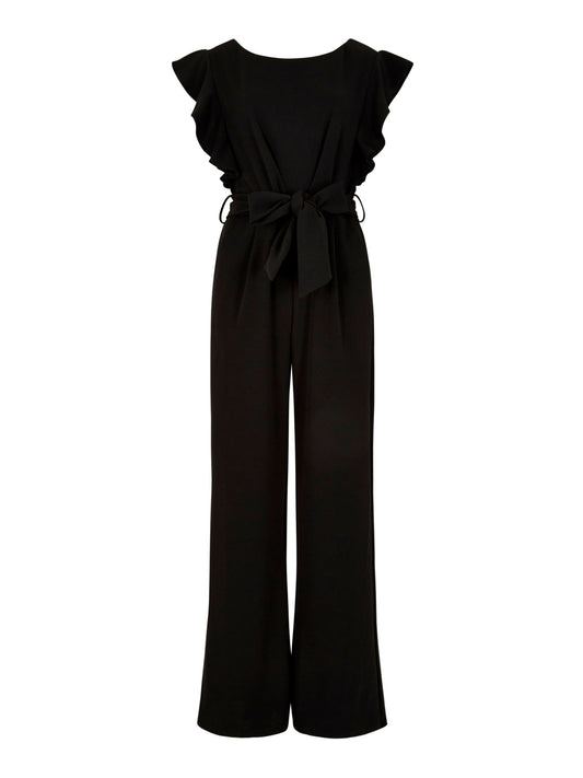 Ruffle Sleeve Pleat Detail Jumpsuit