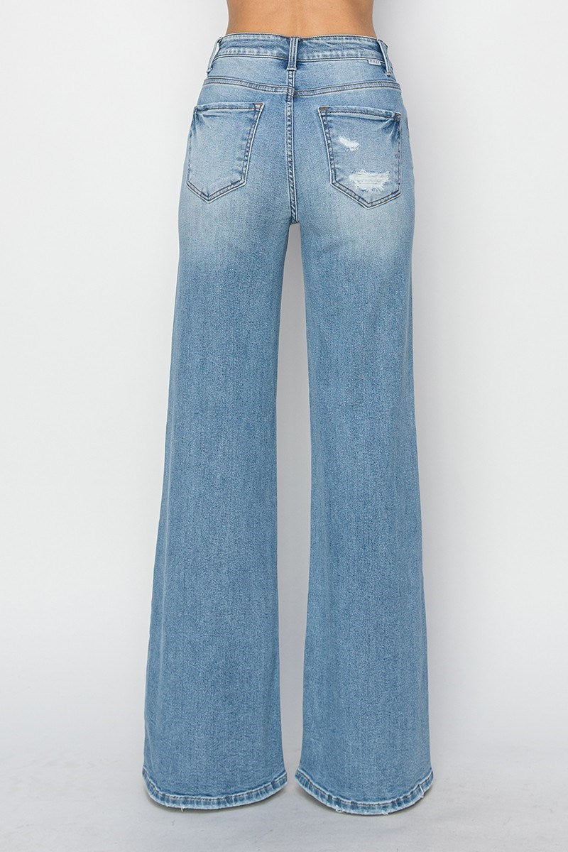 Fable Wide Leg Distressed Jean