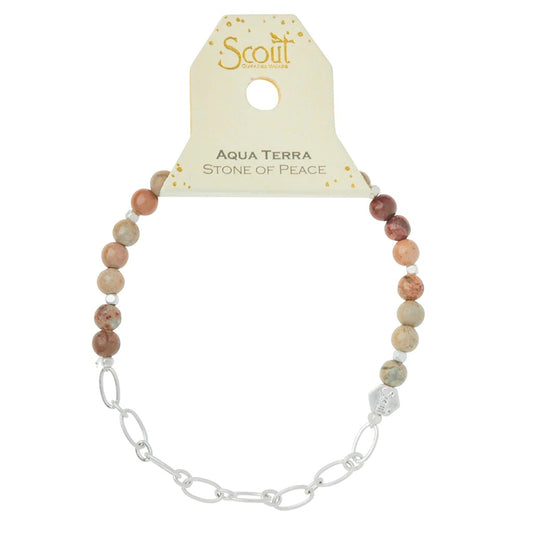 Mini Stone w/Chain Stacking Bracelet