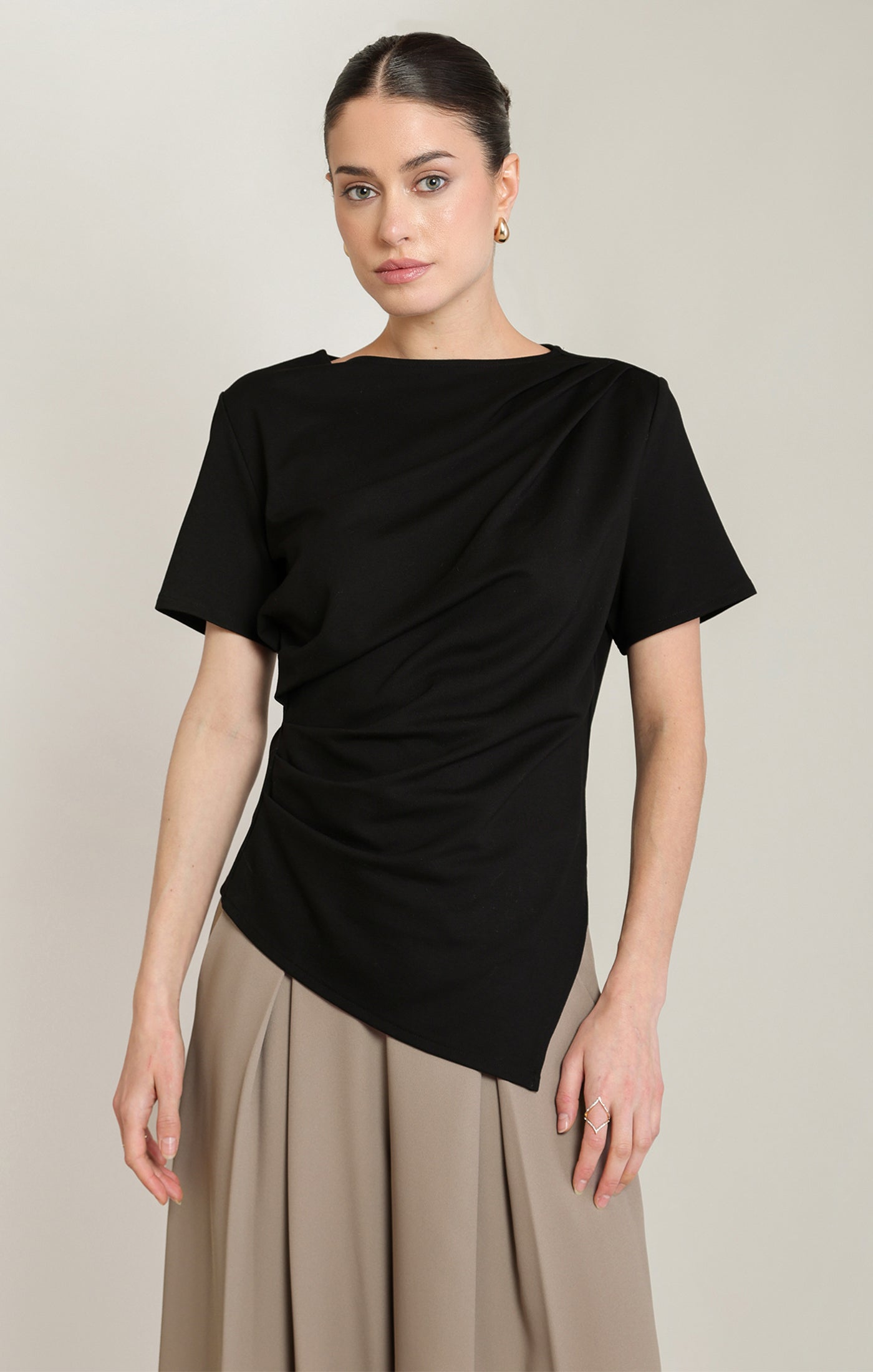Sienna Draped Asymmetric Tee