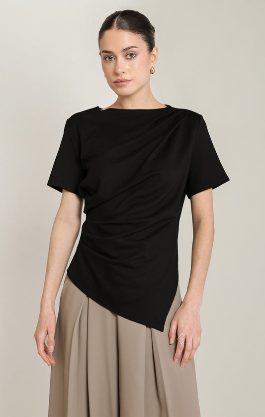 Sienna Draped Asymmetric Tee