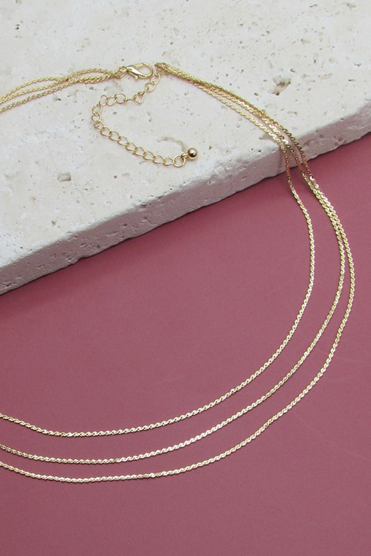 Triple Layer Thin Chain Necklace