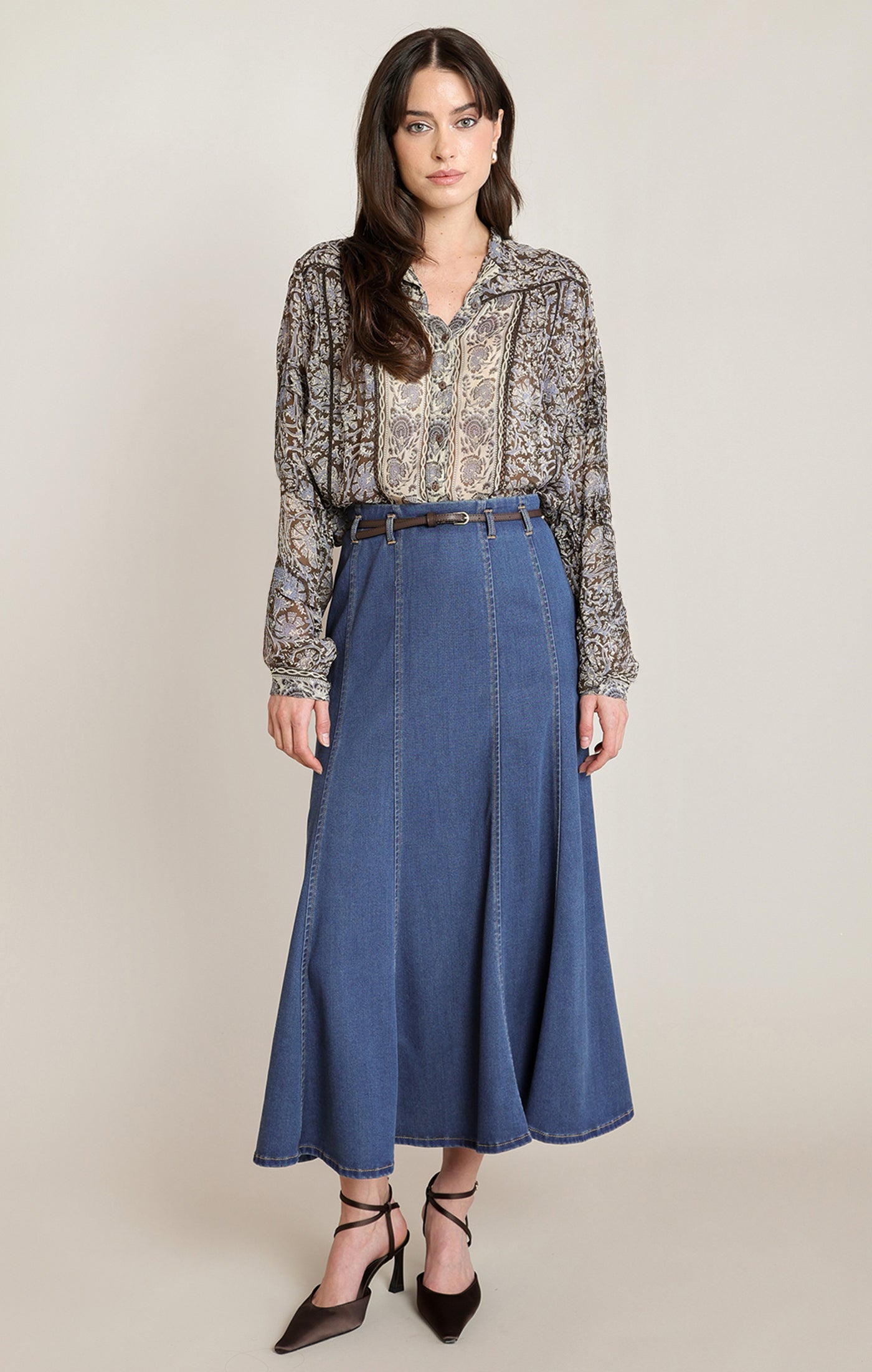 Wren Denim Maxi Skirt