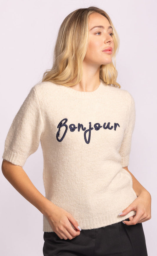 Bonjour Sweater - Straight & Arrow Boutique