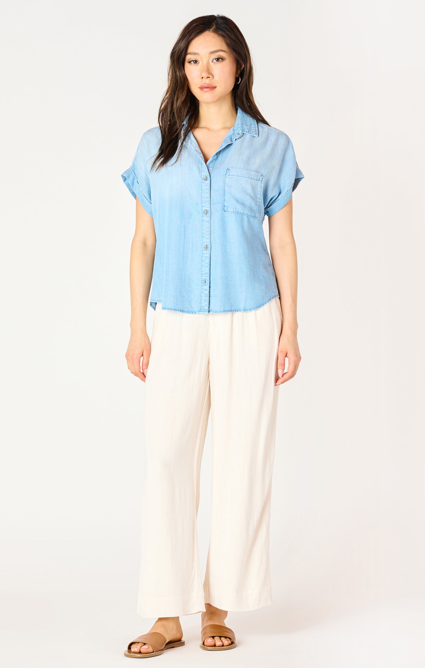 The Polly Light Denim Blouse