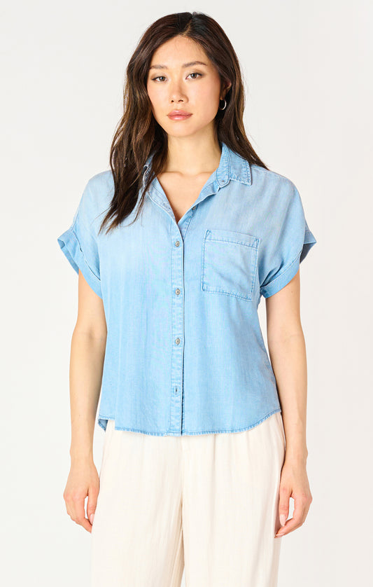 The Polly Light Denim Blouse