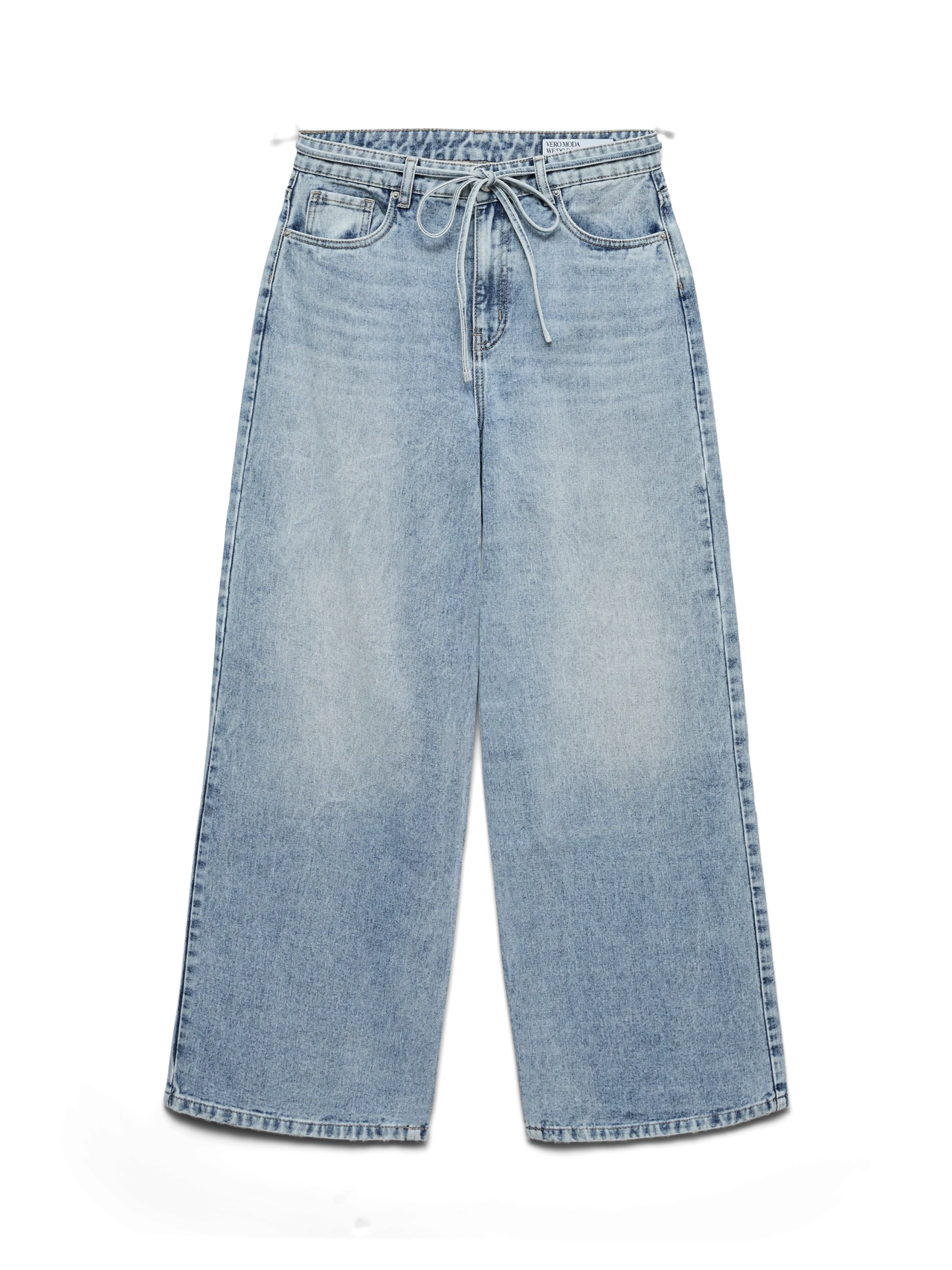 VMWIEN Wide Leg Tie Belted Jean