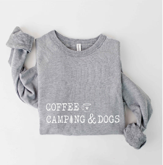 Coffee Camping Dogs Crewneck Pullover