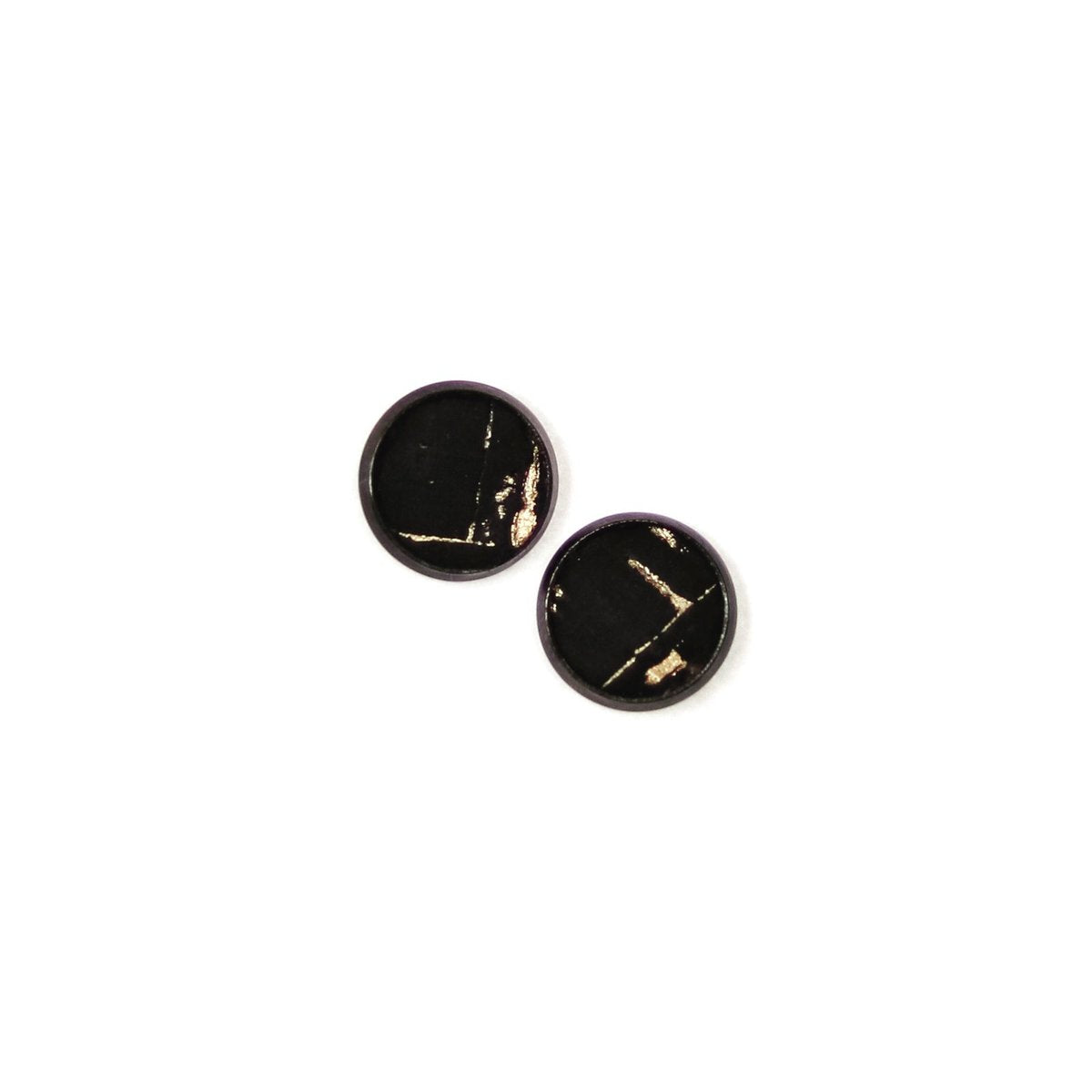 Black Cork with Gold Accents Studs - Black Setting