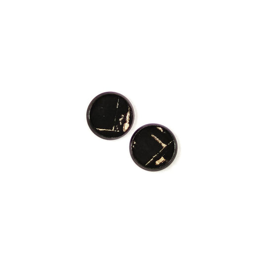 Black Cork with Gold Accents Studs - Black Setting