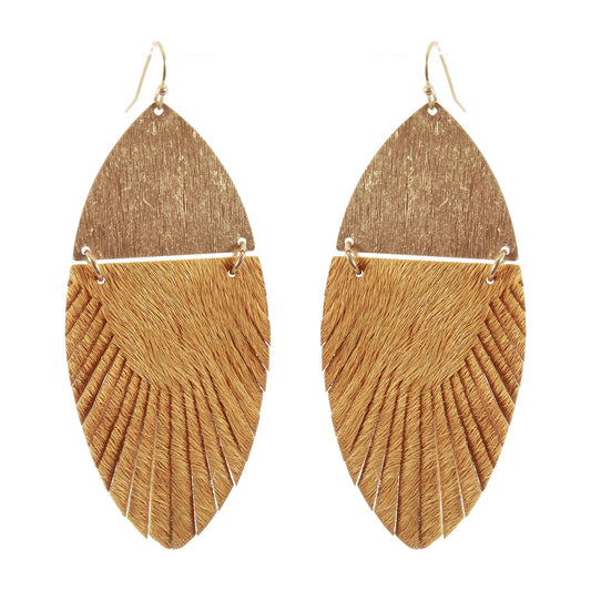 Cowhide Feather Earring