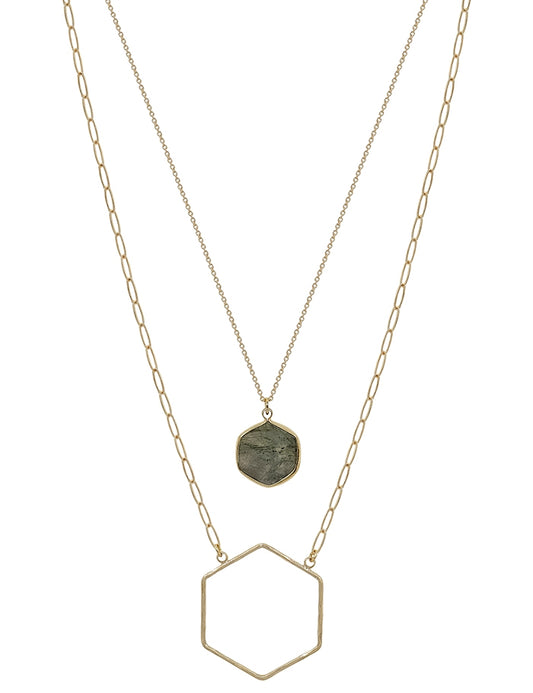 Hexagon Layered Necklace