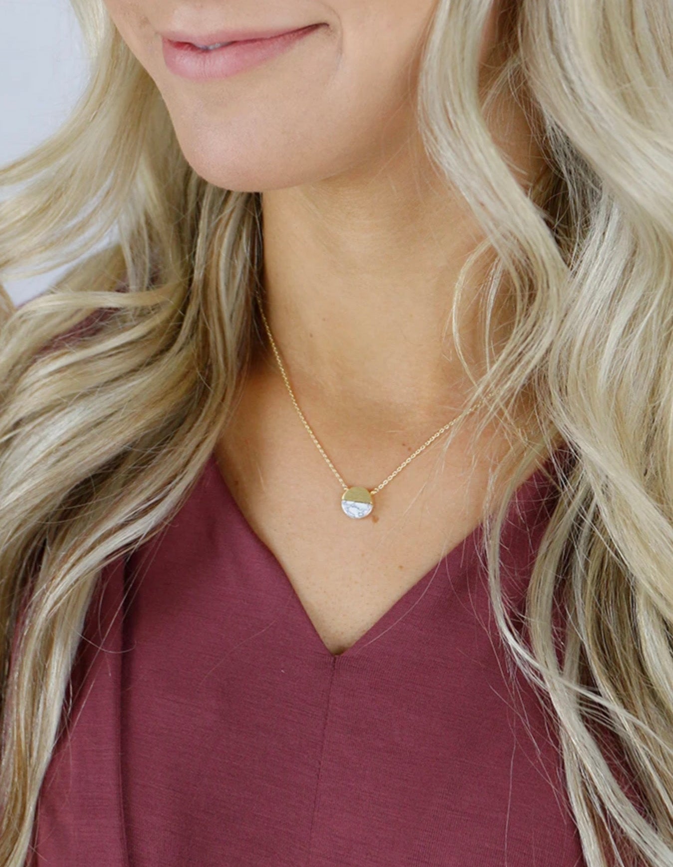 Half Marble Necklace