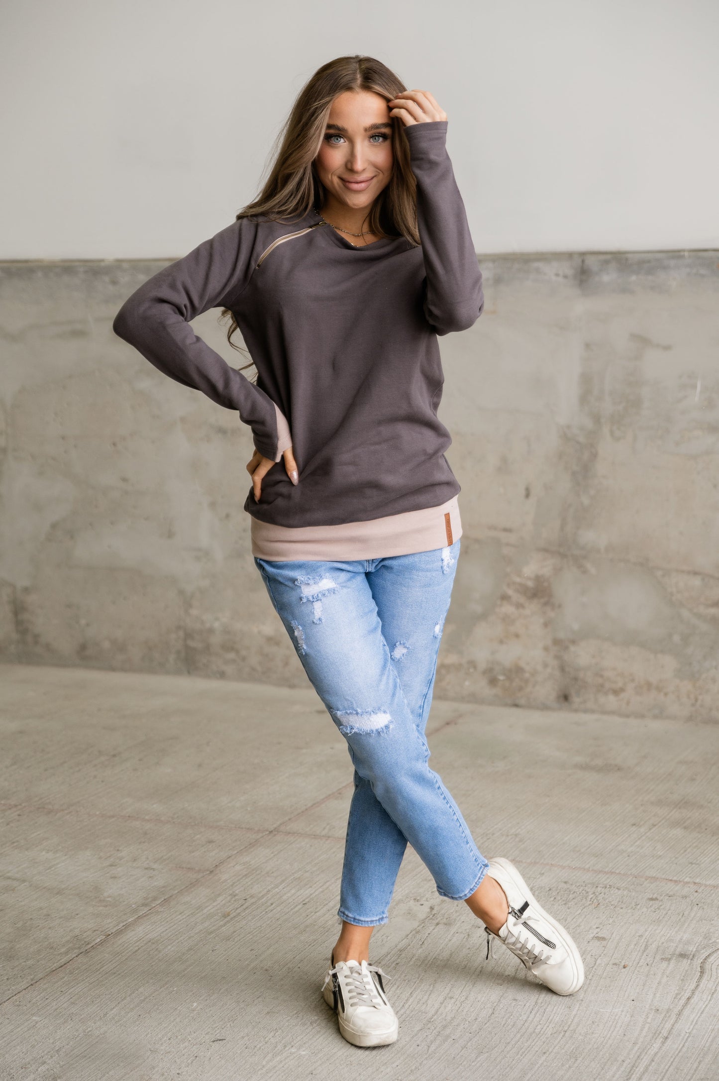 Emberly Sidezip Pullover
